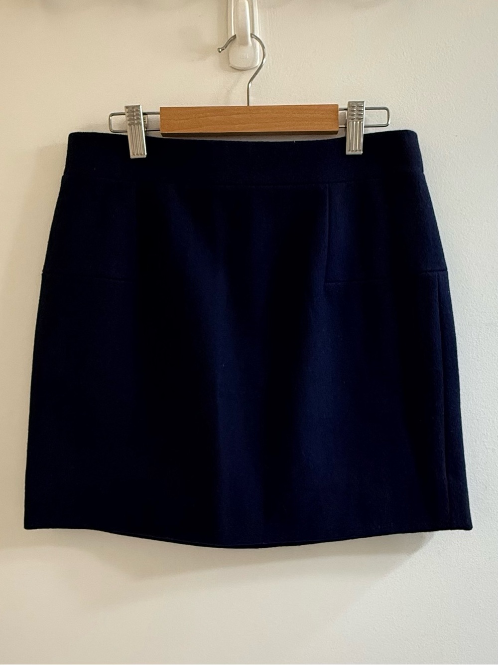 J.Crew Navy Blue Wool Blend Tailored Mini Skirt - Size 2 - Picture 3 of 10